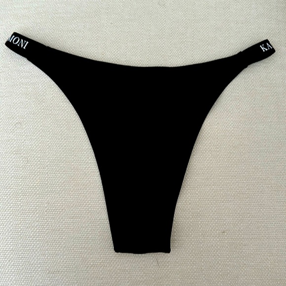Kamoni Black Brazilian Cut Bikini Bottom Black M - Picture 1 of 4